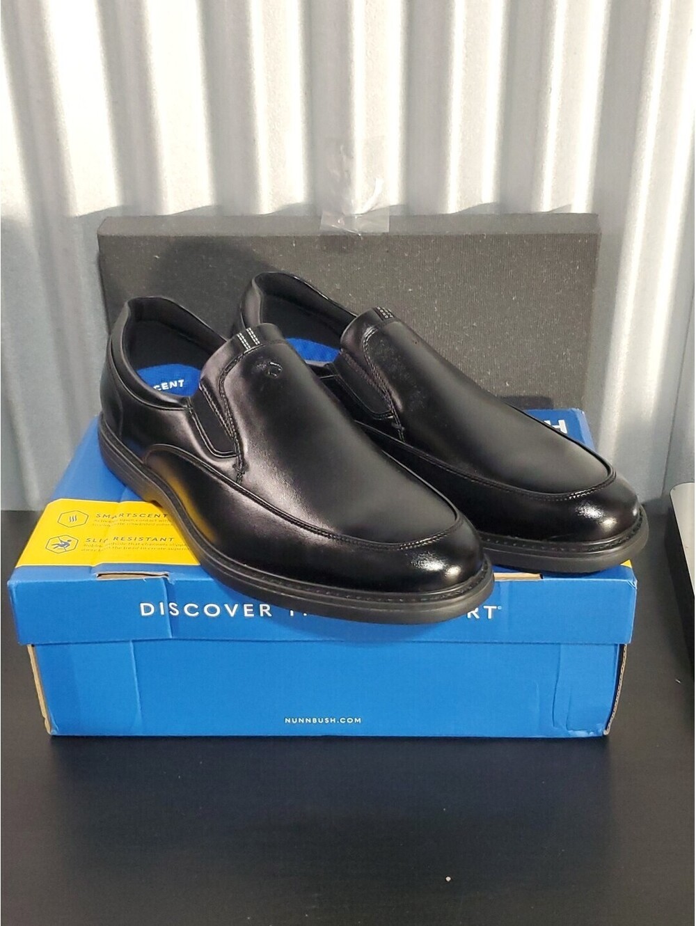 Nunn Bush Wade Work Moc Toe Slip On Men's Shoes Black 84915-001 Sz.12 M NEW